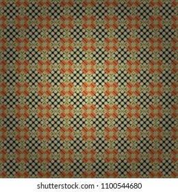 Oriental style. Seamless geometric vector pattern in beige, gray and green colors.