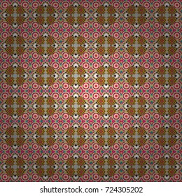 Oriental style. Seamless geometric vector pattern in pink, neutral and beige colors.
