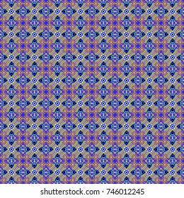 Oriental style. Seamless geometric vector pattern in gray, blue and violet colors.