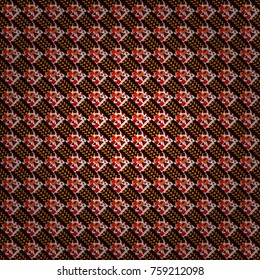 Oriental style.3. Seamless geometric vector pattern in brown, red and black colors.