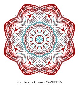 oriental stylized outline flower mandala.wonderful colors decorative ornament. floral design element. flower vector mandala. hippie stuff. pastel gradient colors