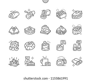 Oriental sweets Well-crafted Pixel Perfect Vector Thin Line Icons 30 2x Grid for Web Graphics and Apps. Simple Minimal Pictogram