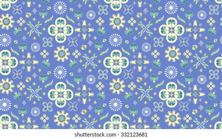Oriental Textile Design. Indian & Tribal Seamless Pattern. Vector illustration