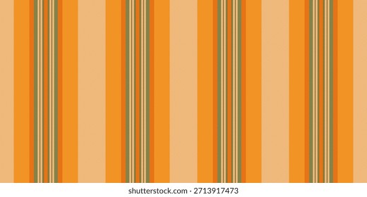 Patrón de tela textil oriental, Vector de rayas de textura hecho a mano. Líneas de fondo sin fisuras de Vertical recta en naranja zanahoria y paleta de colores claros.