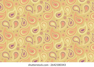 Oriental textured, colourful simplicity. Flower fashion, tranquility wedding. Designer embellishment to east variation. Hand-drawn textile by art deco paisley.