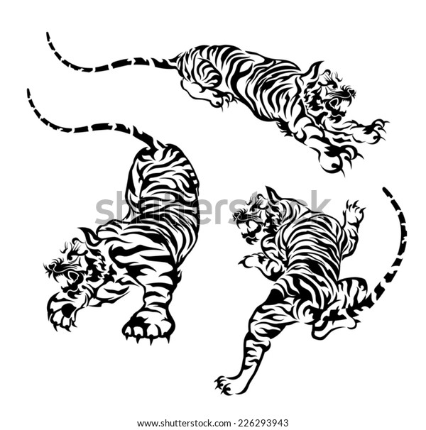 Oriental Tiger Stock Vector (Royalty Free) 226293943