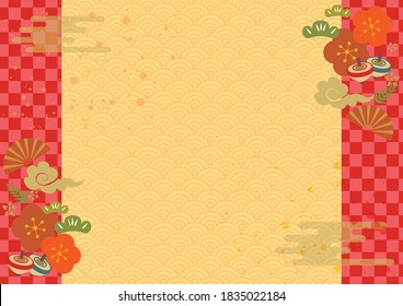 Oriental traditional background illustration material
