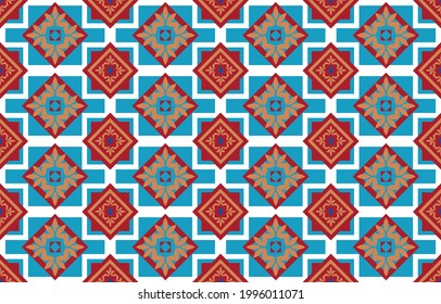 Oriental traditional oriental ethnic textile pattern Design for book cover,background,carpet,wallpaper,clothing,wrapping,Batik,fabric,Vector illustration embroidery style.