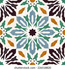 Oriental traditional floral ornament, Moroccan seamless pattern, tile design, vector illustration