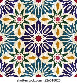 Oriental traditional floral ornament, Moroccan seamless pattern, tile design, vector illustration