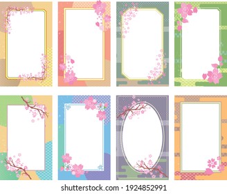 Oriental traditional frame frame of spring cherry blossoms