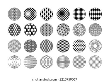 Oriental traditional geometric pattern illustration set ( from Japan and China )