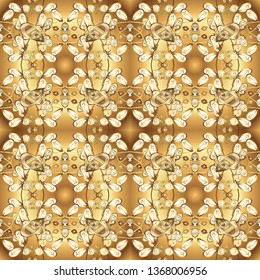 Oriental traditional hand painted seamless border for design. Illustration in beige and brown colors. Abstract background. Paisley watercolor floral pattern tile with flowers, flores, leaves. Vector.