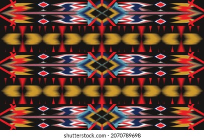 Oriental traditional ikat ethnic textile pattern Design for book cover,background,carpet,wallpaper,clothing,wrapping,Batik,fabric,Vector illustration embroidery style.