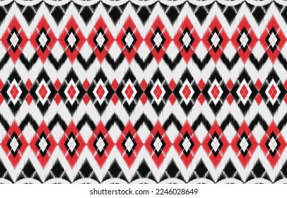 Oriental traditional ikat ethnic textile pattern Design for book cover,background,carpet,wallpaper,clothing,wrapping,Batik,fabric,Vector illustration embroidery style.