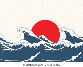 Oriental and traditional Japanese wave pattern vector illustration vector art