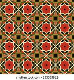 Oriental traditional ornament, east seamless pattern. Geometric background.
