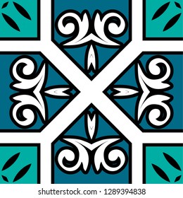 Oriental traditional ornament, Mediterranean seamless pattern, tile design, vector illustration.