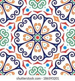 Oriental traditional ornament, Mediterranean seamless pattern, tile design, vector illustration
