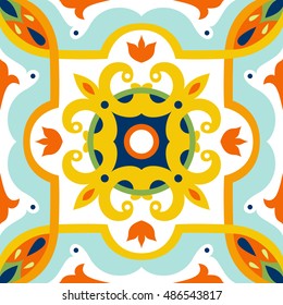 Oriental traditional ornament, Mediterranean seamless pattern, tile design, vector illustration.