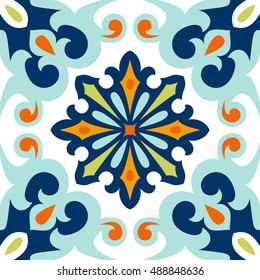 Oriental traditional ornament, Mediterranean seamless pattern, tile design, vector illustration.