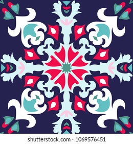 Oriental traditional ornament,Mediterranean seamless pattern, tile design, vector illustration Can be used for desktop wallpaper for a wall hanging or poster, pattern fills, surface textures, textile.