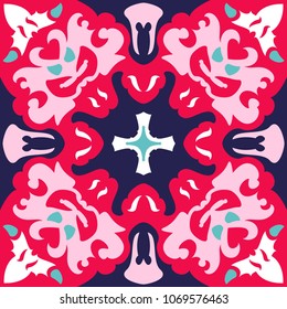 Oriental traditional ornament,Mediterranean seamless pattern, tile design, vector illustration Can be used for desktop wallpaper for a wall hanging or poster, pattern fills, surface textures, textile.