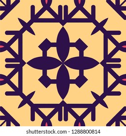 Oriental traditional ornament,Mediterranean seamless pattern, tile design, vector illustration can be used for desktop wallpaper for a wall hanging or poster, pattern fills, surface textures, textile.
