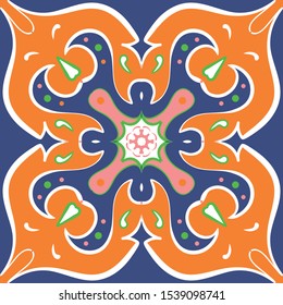 Oriental traditional ornament,Mediterranean seamless pattern, tile design, vector illustration сan be used for desktop wallpaper for a wall hanging or poster, pattern fills, surface textures, textile.