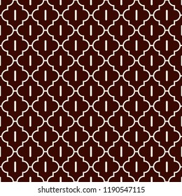 Oriental traditional pattern. Ogee ornament. Repeated maroccan crosses mosaic tiles. Lantern shapes motif.  Tracery window wallpaper. Arabesque digital paper, textile print. Seamless surface design 