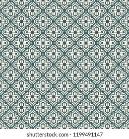 Oriental traditional pattern. Ogee ornament. Repeated maroccan crosses mosaic tiles. Lantern shapes motif.  Tracery window wallpaper. Arabesque digital paper, textile print. Seamless surface design 