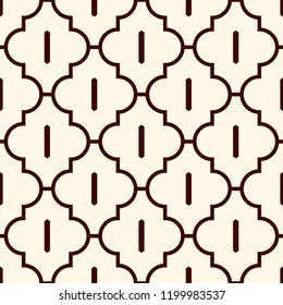 Oriental traditional pattern. Ogee ornament. Repeated maroccan crosses mosaic tiles. Lantern shapes motif.  Tracery window wallpaper. Arabesque digital paper, textile print. Seamless surface design 
