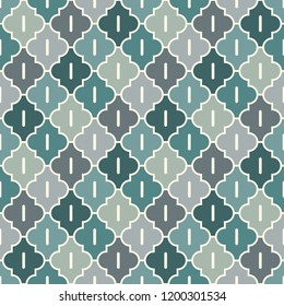 Oriental traditional pattern. Ogee ornament. Repeated maroccan crosses mosaic tiles. Lantern shapes motif.  Tracery window wallpaper. Arabesque digital paper, textile print. Seamless surface design 