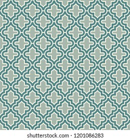 Oriental traditional pattern. Ogee ornament. Repeated maroccan crosses mosaic tiles. Lantern shapes motif.  Tracery window wallpaper. Arabesque digital paper, textile print. Seamless surface design 