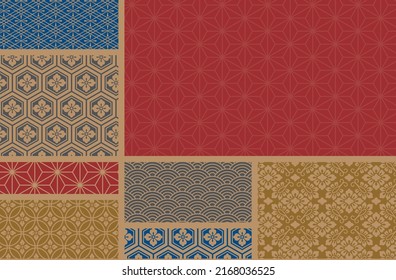Oriental traditional patterns set layout design