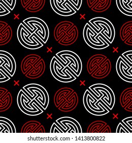 Oriental traditional red chinese seamless vector pattern
