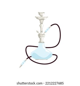 Oriental turkish hookah or calabash tobacco smoking device, flat cartoon vector illustration isolated on white background. Hookah or calabash lounge bar symbol.