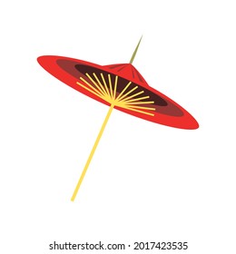icono aislado del accesorio de paraguas orientales