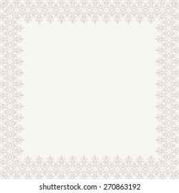 Oriental vector abstract pink frame with arabesque and floral pattern