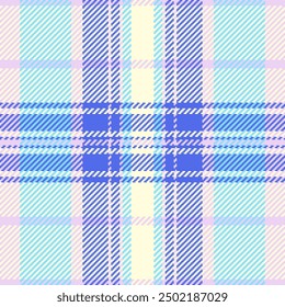 Tela de fondo de Vector oriental, cuadros a cuadros sin costuras. Patrón textil de textura de estilo tartán en amarillo claro y paleta de colores cian.