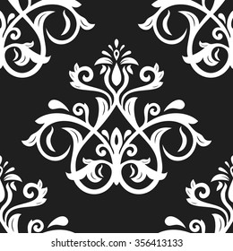 Oriental vector classic black and white pattern. Seamless abstract background
