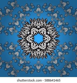 Oriental vector classic blue and white pattern. Seamless abstract background. Vector illustration.