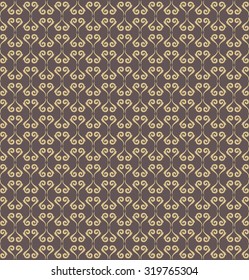 Oriental vector classic brown and golden pattern. Seamless abstract background