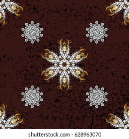 Oriental vector classic brown and golden pattern. Abstract background.