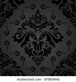 Oriental vector classic dark ornament. Seamless abstract background with repeating elements