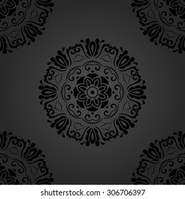 Oriental vector classic dark pattern. Seamless abstract background