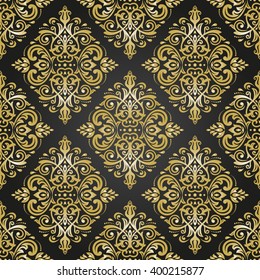 Oriental vector classic golden ornament. Seamless abstract background with repeating elements