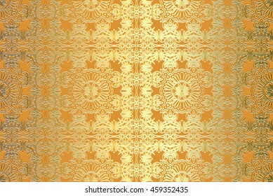 Oriental vector classic golden pattern. Seamless abstract background with repeating elements