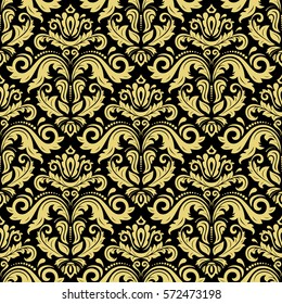 Oriental vector classic golden pattern. Seamless abstract background with repeating elements. Orient background.