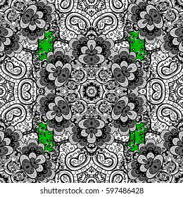 Oriental vector classic green and white pattern. Abstract background.